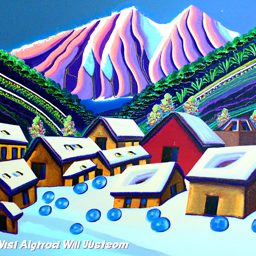 High Res 50 Steps - Snowy Mountain Village